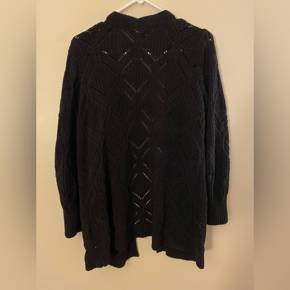Maurices Black Open Knit Cardigan - Picture 2 of 3